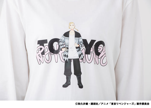 [Draken] [TV Anime "Tokyo Revengers"] Long-sleeved T-shirt (White)