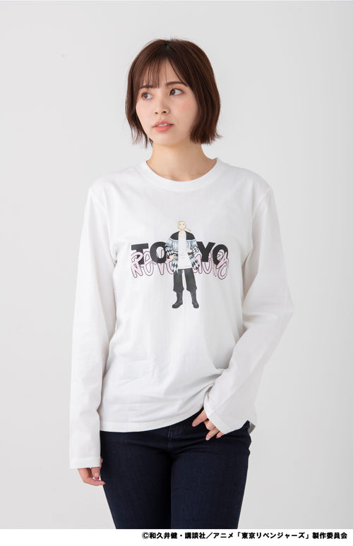 [Draken] [TV Anime "Tokyo Revengers"] Long-sleeved T-shirt (White)